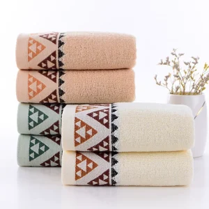 Premium Cotton Geometric Soft Towel